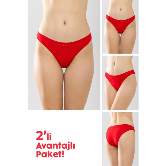 Baykar Pamuklu Bikini Kesim Basic Külot 2 li Paket Kırmızı Fiyatı