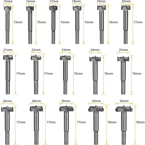 Liyao 16 Adet Forstner Matkap Ucu Seti Karbür Forstner Fiyatı