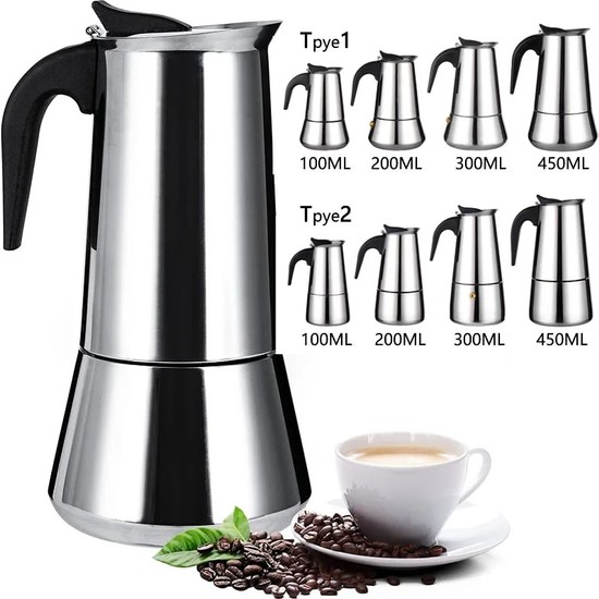 Tayp Ml Paslanmaz Elik Kahve Makinesi Moka Pot Espresso Fiyat