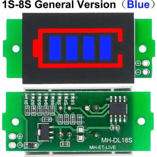 1 8s 1s 2s 3s 4s Tek 3 7V Lityum Pil Kapasitesi Göstergesi Fiyatı