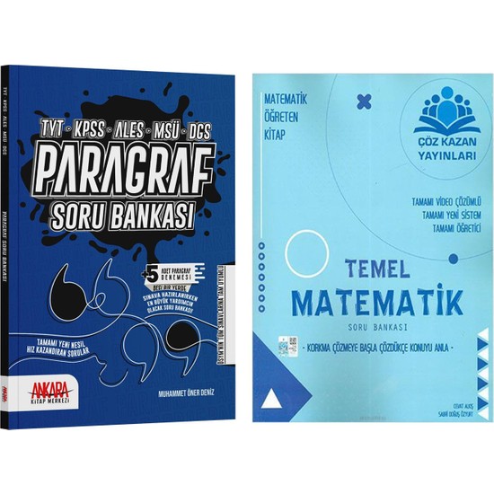 Çöz Kazan Temel Matematik ve Akm Paragraf Soru Bankası Seti Kitabı