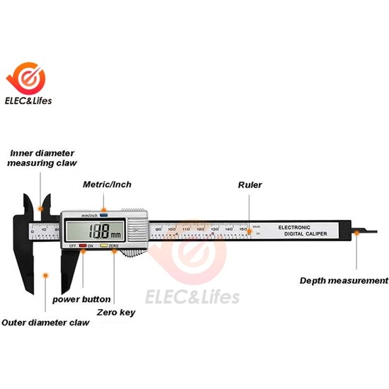 Liyao Siyah 0 150MM 6 Inç Karbon Fiber Elektronik Dijital Fiyatı