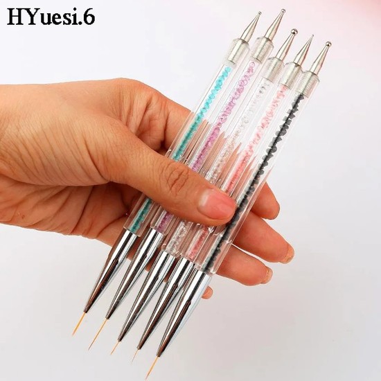 3Danlu E 5 Adet takım 2 In 1 Çift Uçlu Nail Art Liner Fiyatı