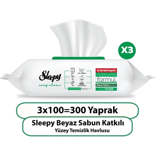 Sleepy Easy Clean Beyaz Sabun Katk L Y Zey Temizlik Havlusu Fiyat