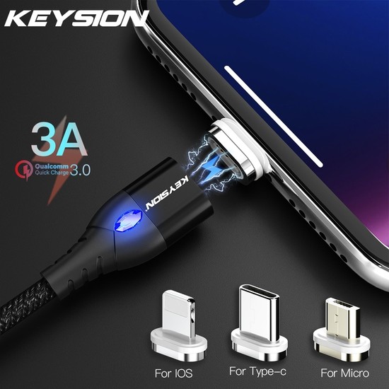 Betty Becky Keysıon 3A Manyetik USB Kablosu iPhone Mikro USB Fiyatı