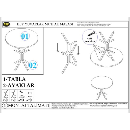 Hey Mod Ler Mobilya Saray Yuvarlak Mutfak Masas Yemek Masa Fiyat