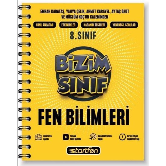 8 Sınıf Bizim Sınıf Fen Bilimleri Defteri Kitabı ve Fiyatı