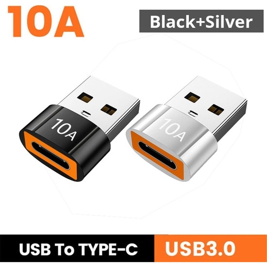 Ganbao Siyah ve Gümüş 2 Adet 10A Otg USB 3 0 C Tipi Adaptör Fiyatı