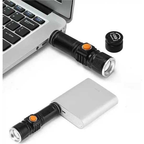 Tarez Onelight USB Şarjlı El Feneri Taktik El Feneri P50 Ultra Güçlü