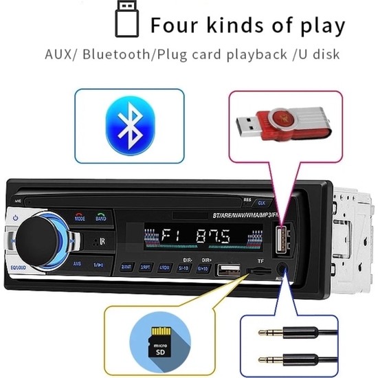 Sunask Ift Usb Giri Li Bluetooth Oto Teyp Araba Teybi Radyo Fiyat