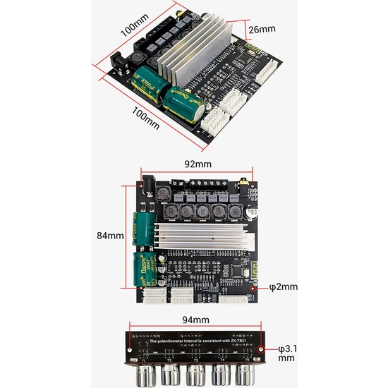 Humble TB22P 2 1 Kanal Bluetooth Ses Amplifikatör Kartı TPA3116D2 50W