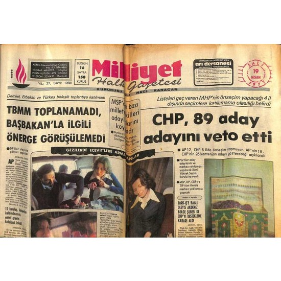 G K E Koleksiyon Milliyet Halk Gazetesi Nisan Fiyat