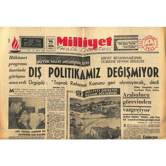 G K E Koleksiyon Milliyet Halk Gazetesi Mart Servet Fiyat