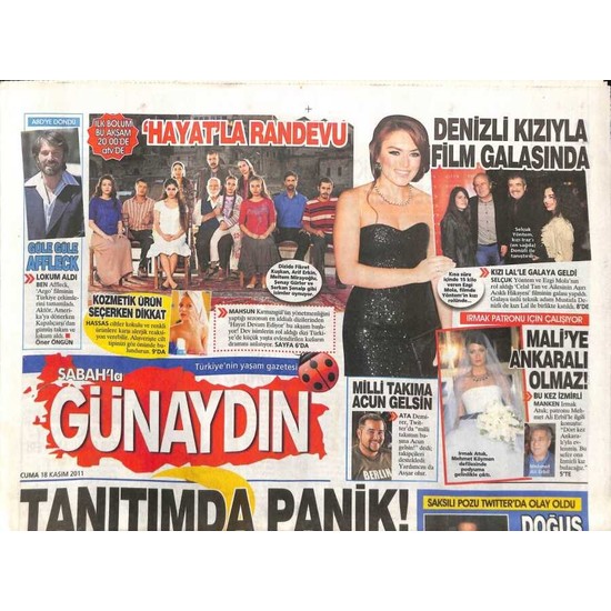 Gökçe Koleksiyon Sabah Gazetesi Günaydın Eki 18 Kasım 2011 Fiyatı