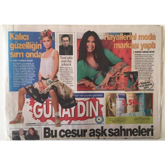 Sabah Gazetesi Günaydın Pazar Eki 30 Kasım 2005 Ebru Fiyatı