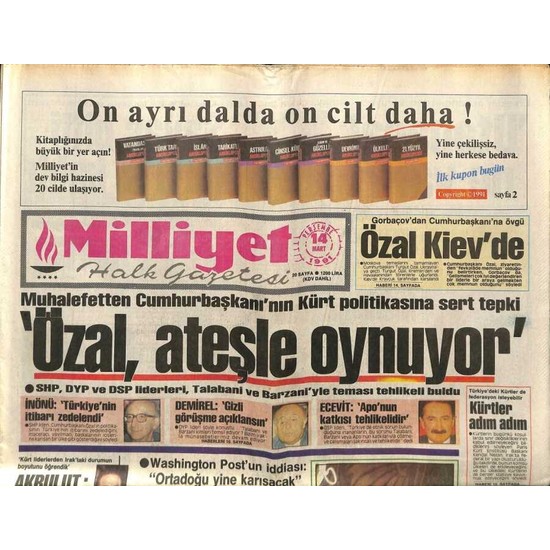 G K E Koleksiyon Milliyet Halk Gazetesi Mart D Nyan N En Eski