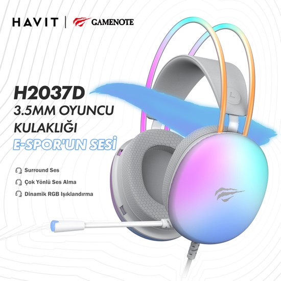 Havit Gamenote H D Rgb Gaming Mikrofonlu Oyuncu Kulakl Fiyat