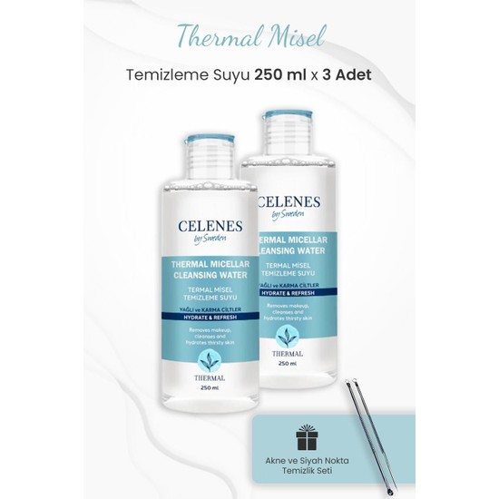 Celenes Thermal Misel Temizleme Suyu 250 ml x 3 Adet ve Fiyatı