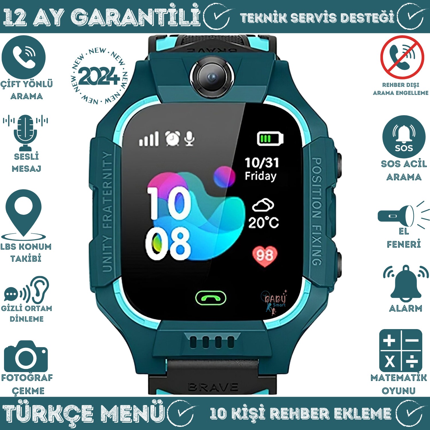 BabySmart Q19 LBS Konumlu Akıllı Çocuk Takip Saati Sim Kartlı Arama