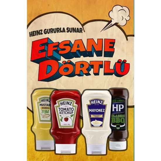 Heinz Efsane Dörtlü Set Hardal 400 gr Ketçap 460 gr Mayonez 400 gr