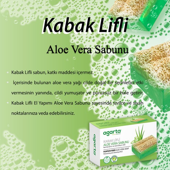 Agarta Doğal Kabak Lifli El Yapımı Aloe Vera Sabunu 2 Adet x Fiyatı