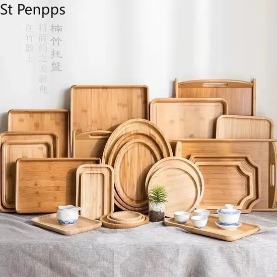 Shanhua Shop G 30X30CM Stili Ahşap Bambu Servis Tepsisi Çay Fiyatı