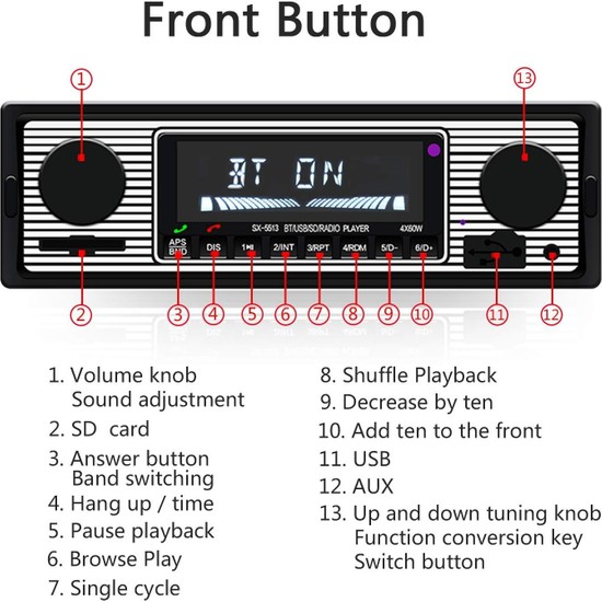 Xiaofeng Tek Din Ara Stereosu Bluetooth Ses Sistemleri Fiyat