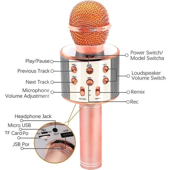 Microcase Kablosuz Karaoke Mikrofon Hi Fi Karaoke Hoparlör Fiyatı