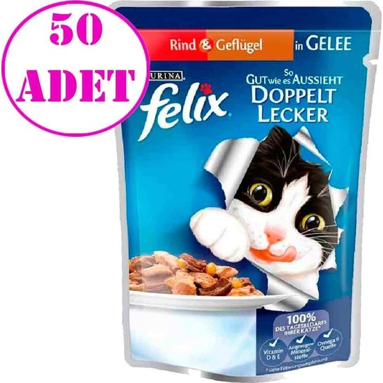 Felix Felix Etli Tavuklu Kedi Pouch 100 gr 50 Adet Fiyatı