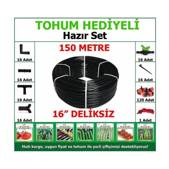 Evci Tohum 150 mt Hazır Set Deliksiz Damla Sulama Fiyatı