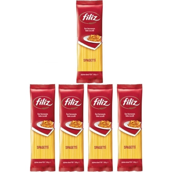 Filiz Spaghetti Makarna 500 gr x 5 Paket Fiyatı