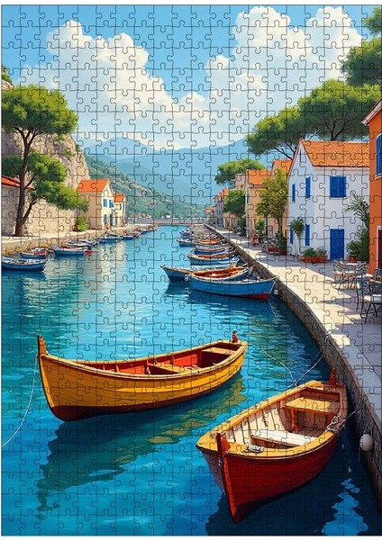 Ekart Ahşap Mdf Puzzle Yapboz Tekneler ve Mavi Su 500 Parça Fiyatı