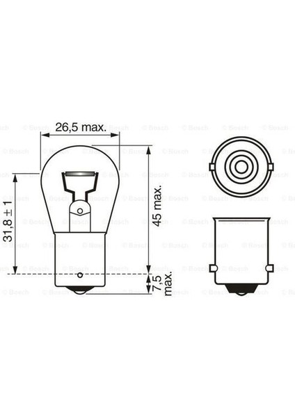 Bosch 1987301017 Ampul Pure Light 12V P21W 21 W BA15S P21W Fiyatı