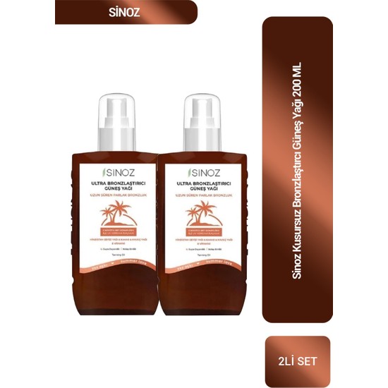 Sinoz Kusursuz Bronzlaştırcı Güneş Yağı 200 ml X2 Fiyatı