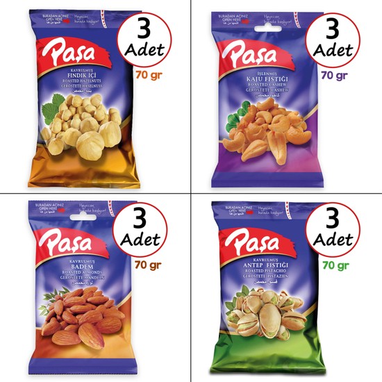 Paşa Kuruyemiş Paşa Karışık Kuruyemiş 70 gr x 12 Adet 1 Fiyatı