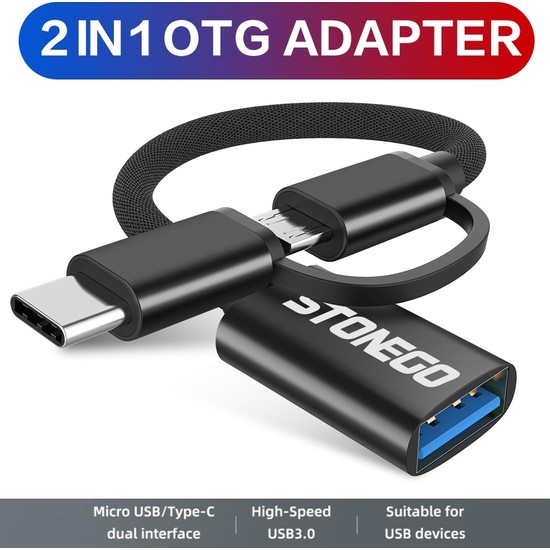 Tialating Stonego 2 In 1 Otg Adaptör Kablosu Naylon Örgü USB Fiyatı