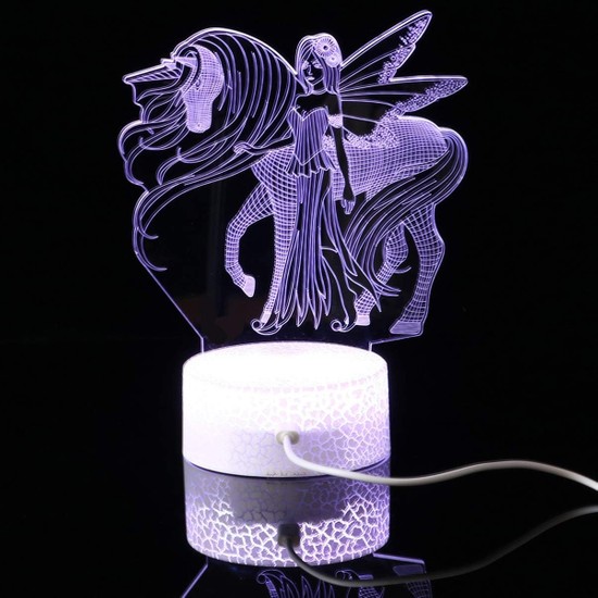 Liulian 3D Unicorn Işık Akrilik Gece Lambası LED 7 Renk Fiyatı