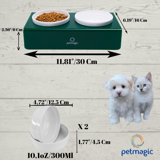 Petmagic Akrilik Pleksi Evcil Hayvan Beyaz Seramik Kaseli Fiyat