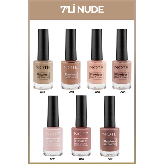 Note Nail Flawless 7 li Nude Oje Seti Fiyatı Taksit Seçenekleri