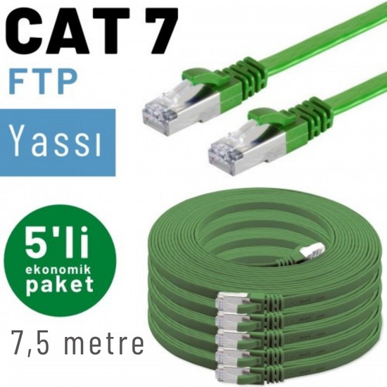 5 Adet 7 5 Metre Irenıs Cat7 Kablo Yassı Ftp Ethernet Fiyatı