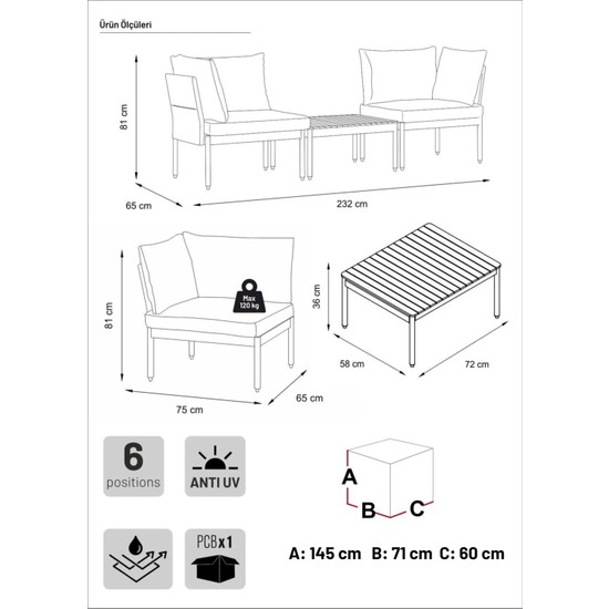 Limni Home Mini Multilounge Bah E Balkon Seti Ezlong Fiyat