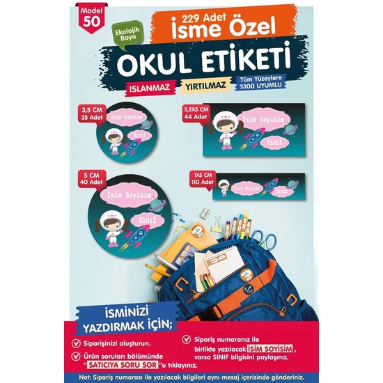 Tu Set Etiket Okul Etiketi Kalem Defter Etiketi Zel Isim Fiyat