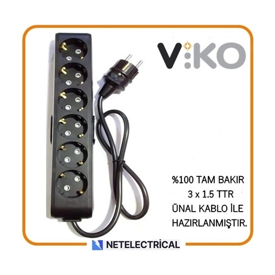 Viko Multi Let Siyah L Metre Toprakl Ocuk Korumal Fiyat