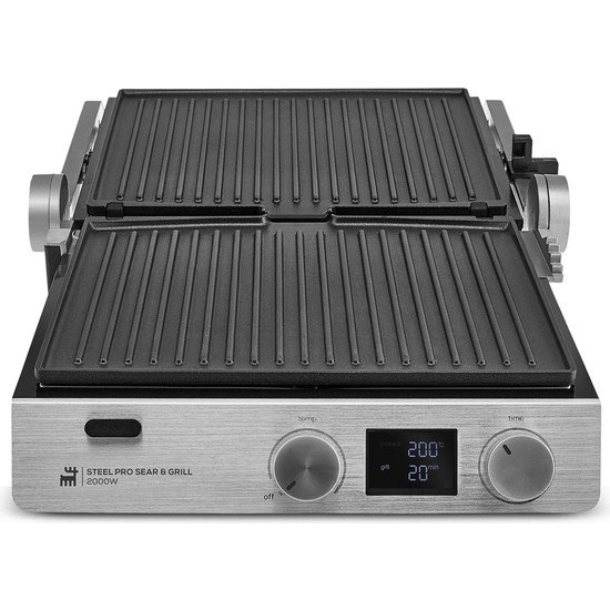 Karaca Yeşil Steel Pro Sear And Grill Inox Izgara ve Tost Makinesi