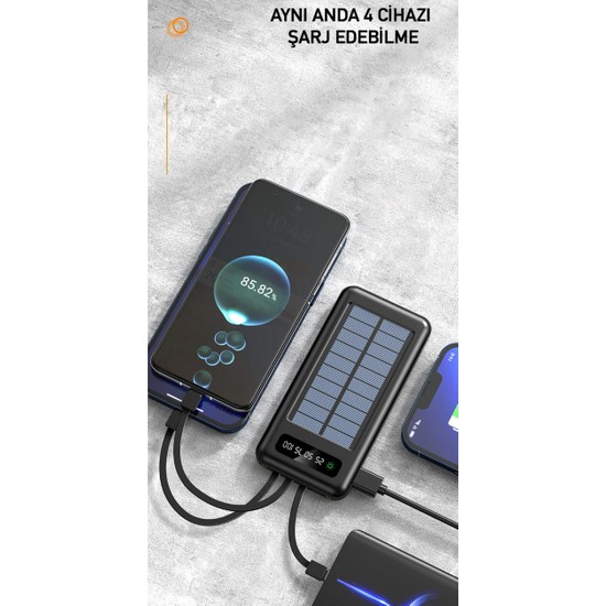 Qasul Mah Powerbank G Stergeli Erbank Solar Fenerli Fiyat