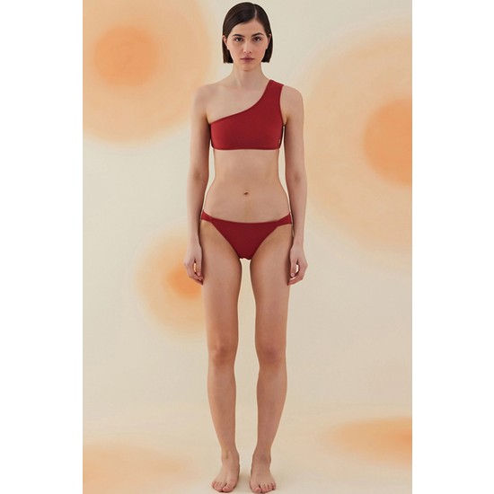 Bonesta Swimwear Bush Burgundy Terry Tek Omuz Bikini Tak M Fiyat