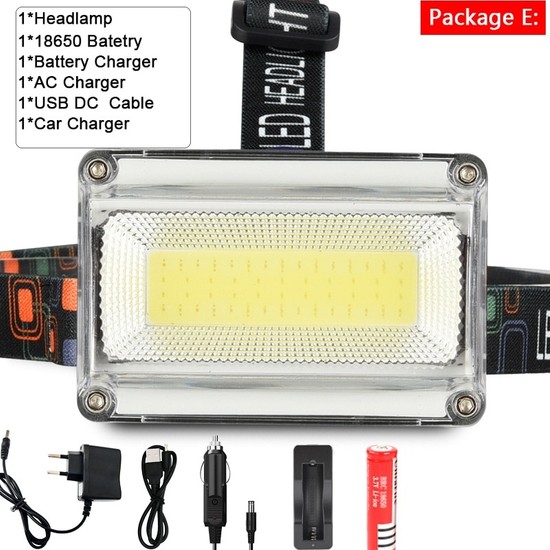 Xiyu Shop E Güçlü Cob LED Far Lm Dc Şarj Edilebilir Far 3 Fiyatı