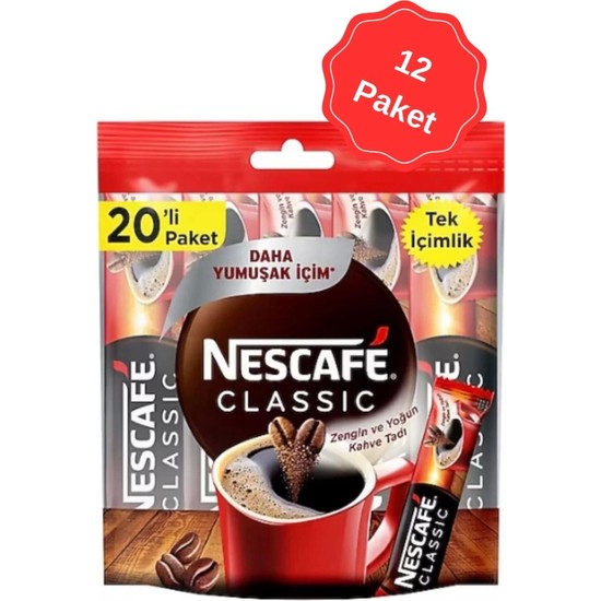 Nescafe Classic Tek Içimlik Kahve 2g 20 Li x 12 Paket Fiyatı