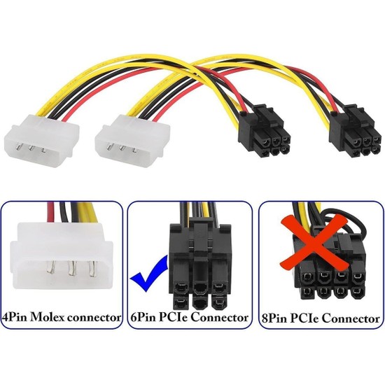 Pin Molex Erkek Pin Pc E Erkek Grafik Kart G Kablosu Fiyat