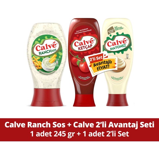 Calve Ket Ap Mayonez Li Set G Calve Sos Ranch G Fiyat